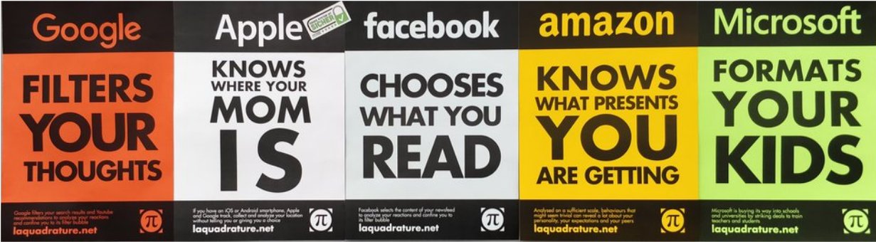 Opvallende posters tegen GAFAM: Google, Apple, Facebook ...